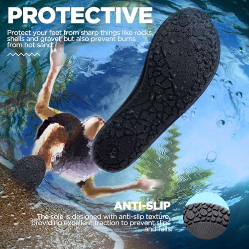 SIMARI Water Shoes for Women Men Swim Aqua Socks Beach Pool Essentials Barefoot Surf River Boat Kayak Sea Yoga Sand Exerci...