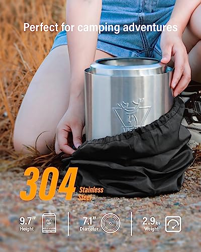 YEFU Tabletop Fire Pit 9.7 x 7.1 in, Low Smoke Camping Stove for Outdoor & Patio, Fueled by Pellets or Wood, Safe Burning ...