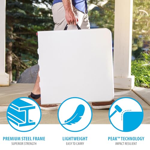 Lifetime 4-Foot Fold-in-Half Height Adjustable Table, Portable for Versatile Indoor or Outdoor Use