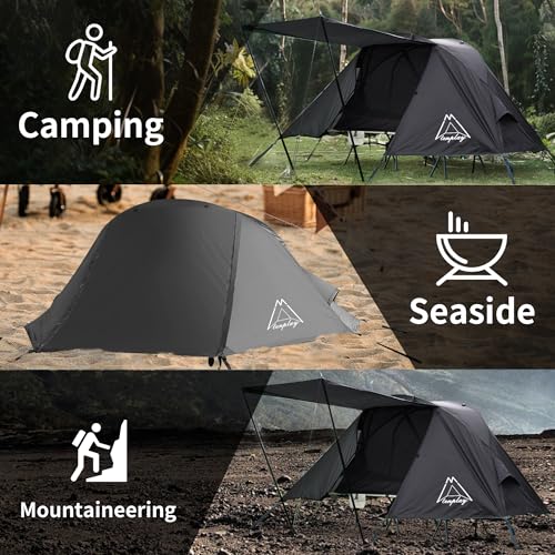 TENPLAY Cot Tent,Camping Tent,Backpacking Tent,3 Way Tent,Solo Tent,1 Person,Quick Setup,70D Nylon,pu5000mm,UV Cut,7001 Al...