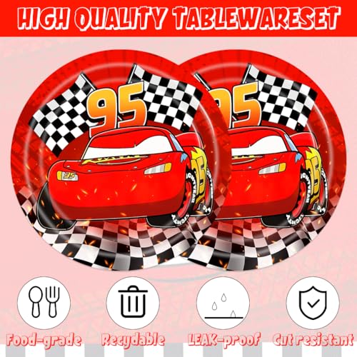 40pcs Race Cars Birthday Party Supplies Cars Dessert Plates Napkins for Boys Baby Shower Cars Theme Party Decorations,Suit...