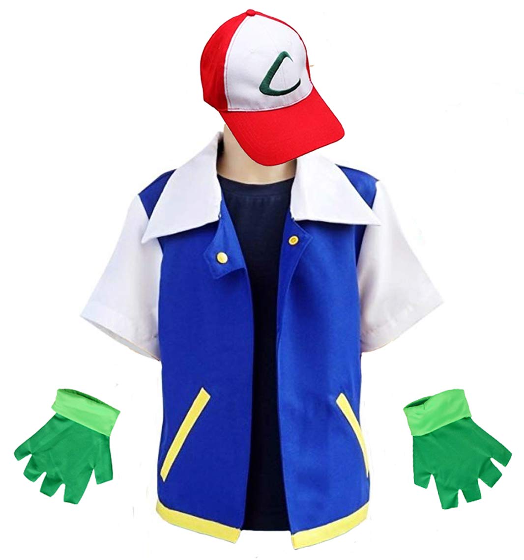 MGDRU Cosplay Costume for Adult Kids,Halloween Hoodie,Jacket Gloves Hat Sets for Trainer (140 for 8-10T, Blue) 1