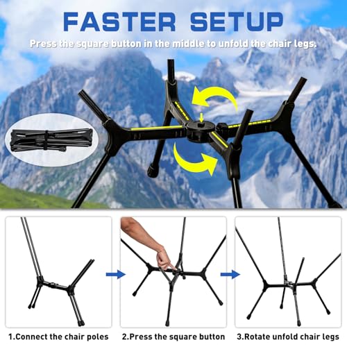 Hill Zero Nimbus Ultralight Camping Chair, Portable Folding Backpacking Chair, Lightweight Folding Backpacking Hiking Chai...