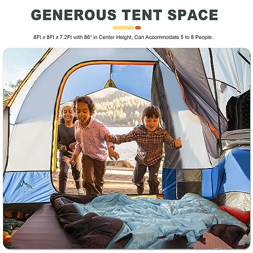 GoHimal SUV Tent for Camping, Waterproof PU3000mm Spacious Double Layer Design for 5-8 Person, Includes Rainfly and Storag...