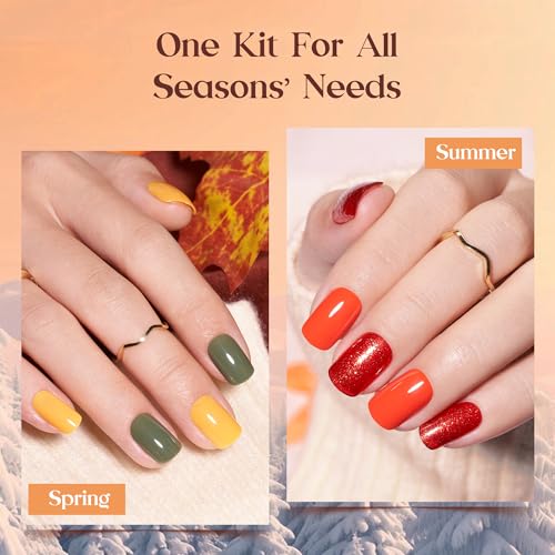 Beetles Press On Nails Kit - Festival Glow | 360Pcs 12 Colors Short Square Press On Nails | 15 Sizes Matte Glossy Glitter ...