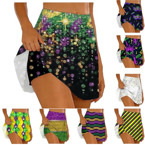 Carnival Skirts for Women Carnival Outfit Stretchy Elastic High Waisted Shorts Skirt for Carnival Parades Activities