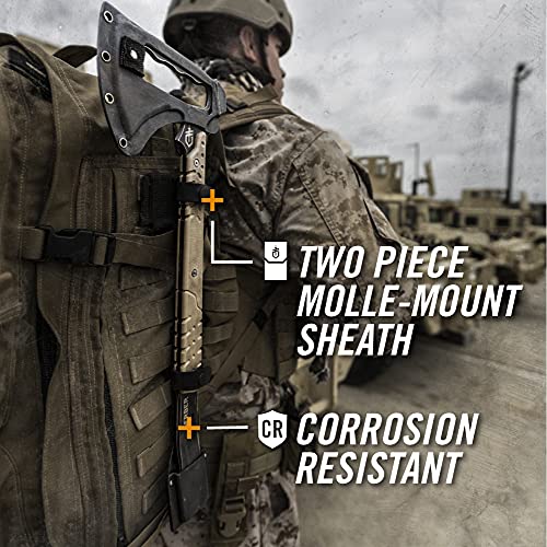 Gerber Gear Downrange Tactical Tomahawk Survival Multitool, Made in USA Camping Axe with Hammer Head and Steel Pry Bar, In...