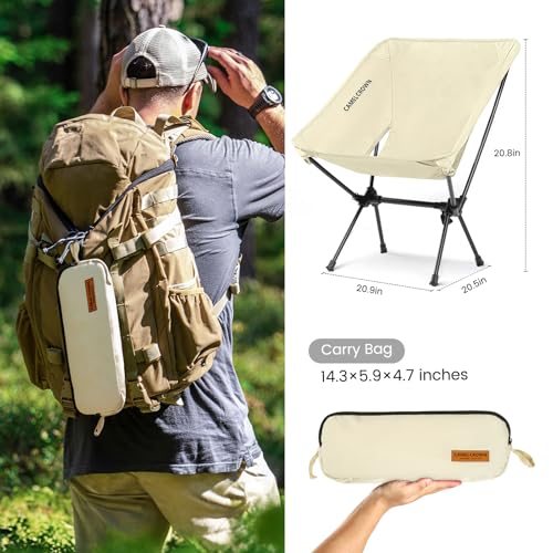 CAMEL CROWN Portable Camping Chair Folding Compact Lawn Lightweight Backpacking Chair with Carry Bag for Outdoor Hiking Be...