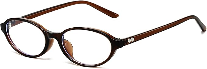 SUNBSR Retro Oval Glasses for Women Men Vintage Oval 90s Blue Light Glasses Y2K Small Face Fake Eyeglasses