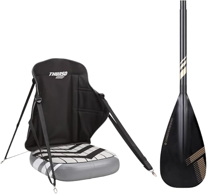 THURSO SURF Kayak Conversion Bundle | Inflatable Kayak Seat with Back Support + Carbon Hybrid Paddle Blade | Transforms St...