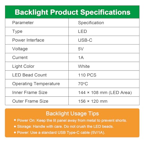 Sysarua CMYK LED Backlight Board Compatible with BambuLab A1/A1 mini Combo/P1/X1/A1 Series 3D Printer, PCB Lithophane Pane...