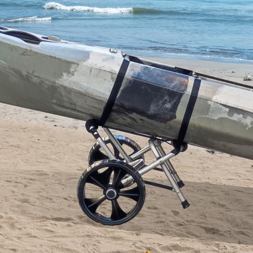 Vanhunks Kayak Cart Dolly Foldable Kayak Trolley Wheels with 10-Inch Airless Tires for Carrier Canoe SUP Paddleboard Trans...