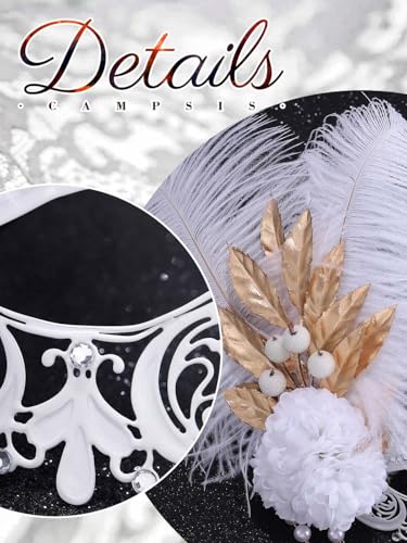 Campsis White Masquerade Mask, Feather Masquerade Ball Mask, Venetian Party Masks for Women