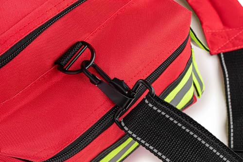Scherber First Responder Fully-Stocked Professional Essentials EMT/EMS Trauma Kit | HSA/FSA Approved | Reflective Bag w/8 ...
