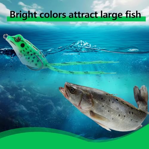 9PCS Frog Lure Kit - Topwater Fishing Lures for Bass, Snakehead & Freshwater Fish | 4.5CM 5G Soft PVC Baits with Weedless ...
