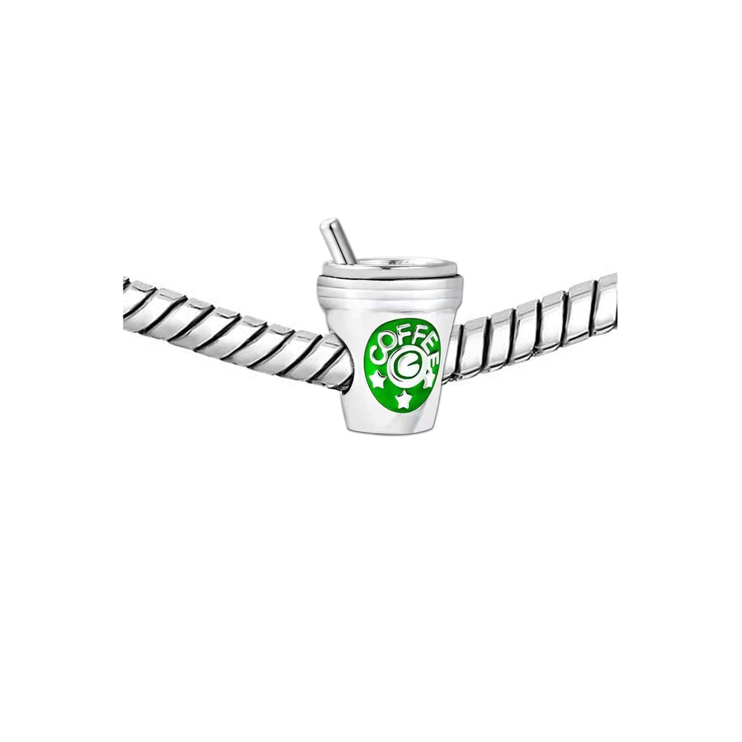 KunBead Women Coffee Cup Bead Charms Compatible with Pandora Bracelets