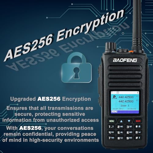 BAOFENG DMR DM-1702 Radio GPS AES265 Encryption Ham Radio Digital Analog DMR Radio Time Slot Tier I & II 1024CH Radio Dual Mode with 48cm/18.89in Tactical Antenna