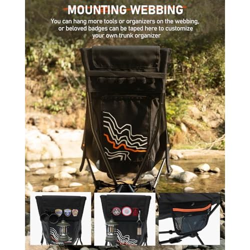 NOVSIGHT Camping Chair - High Back Lightweight Portable Camp Chairs with Headrest Breathable Backrest, Outdoor Folding Camping Chairs for Adults