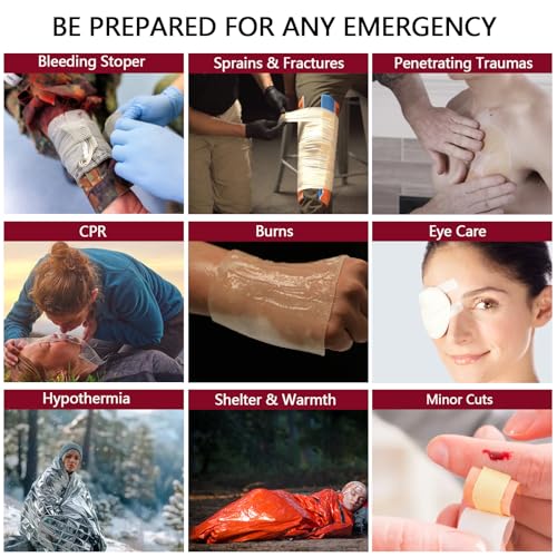 Advanced Comprehensive First Aid Kit with Well Organized Labelled Compartments Removable MOLLE System First Aid Trauma Kit...