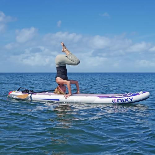 NIXY Venice G5 Cruiser & Yoga Inflatable Paddle Board | 10'6" x 34" x 6" Ultra-Light SUP with Welded Seams, Woven Drop Sti...