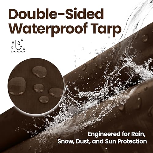 Hanjet Heavy Duty Tarp 9 Mil Outdoor Ultra-Light Multi-Purpose Waterproof Reinforced Durable Rip-Stop Tarps with Grommets...