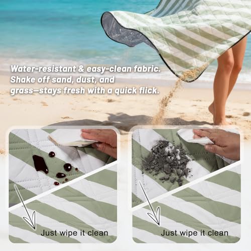 SunnyTrail Extra Large Picnic Blanket 80"x80" – Waterproof Sandproof Outdoor Blanket for Beach, Park, Grass, Lawn, Campin...