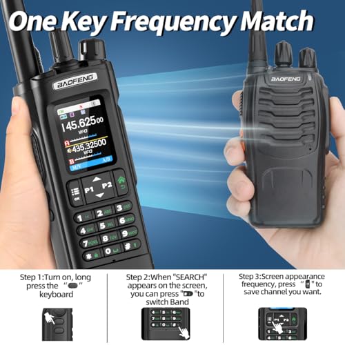 BAOFENG UV-32 Ham Radio Long Range 10W Rechargeable Walkie Talkies UV32 5RM Handheld Two Way Radio NOAA Weather Radio with...