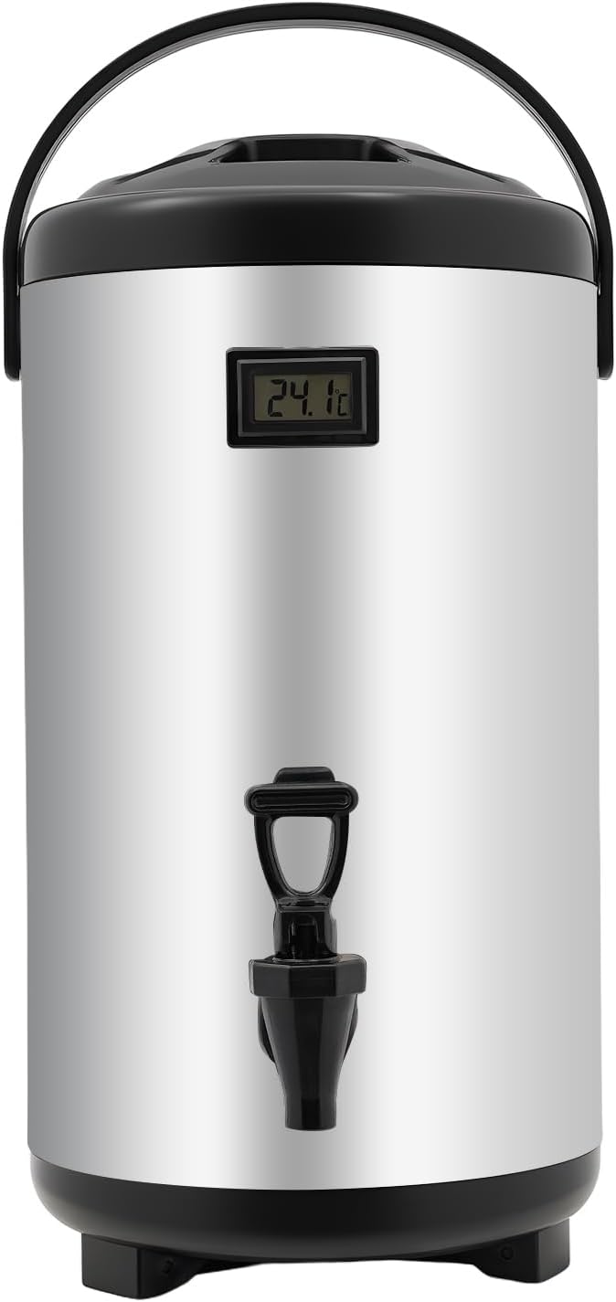 XEJMEOO Stainless Steel Insulated Beverage Dispenser, Insulated Thermal Hot and Cold Beverage Dispenser with Spigot 3.17Ga...