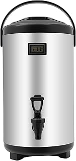 XEJMEOO Stainless Steel Insulated Beverage Dispenser, Insulated Thermal Hot and Cold Beverage Dispenser with Spigot 3.17Ga...