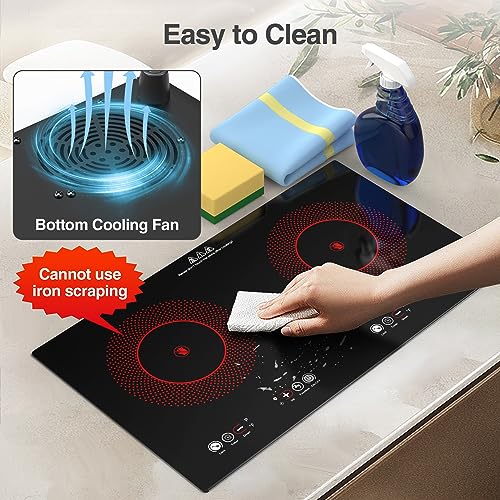 VBGK Single and Double Electric Cooktop, 110V Electric Stove Top with 9 Power Levels, Kids Lock & Timer,LED Touch Control,...
