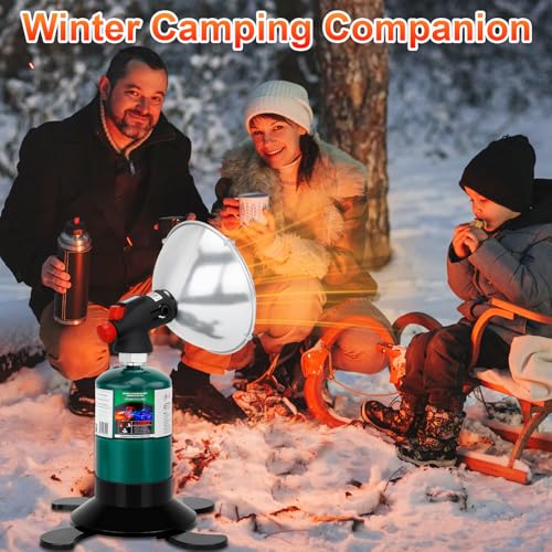 Portable Propane Heater for Camping, Outdoor Space Tent Heater, Cordless Patio Heaters with Self Igniter, Control Valve, F...