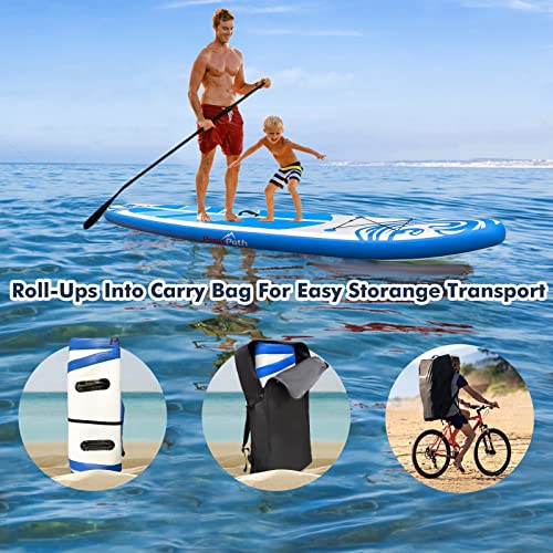 Peakpath Inflatable Stand Up Paddle Board (6’’ Thick) with Premium SUP Accessories&Bag,Bottom Fin for Paddling,Surf Contro...