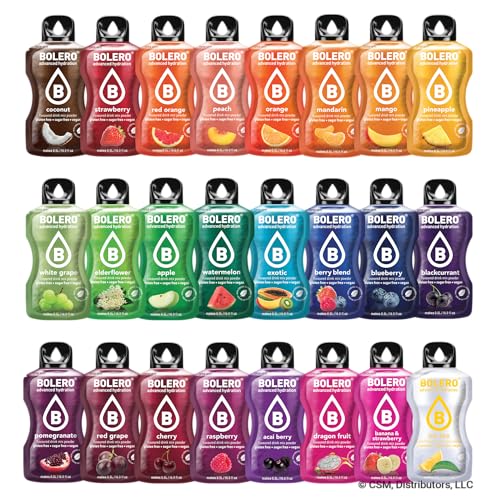 BOLERO Sugar-Free Drink Mix - 64 Variety Fruit Flavored Packets | 64 Travel Ready Hydration Sachets | Zero Sugar, Low Calo...