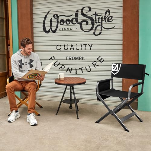 EVER ADVANCED Aluminum Lightweight Directors Chair Foldable, Folding Studio Movie Chairs Camping Event Vendor Chair, 19" S...