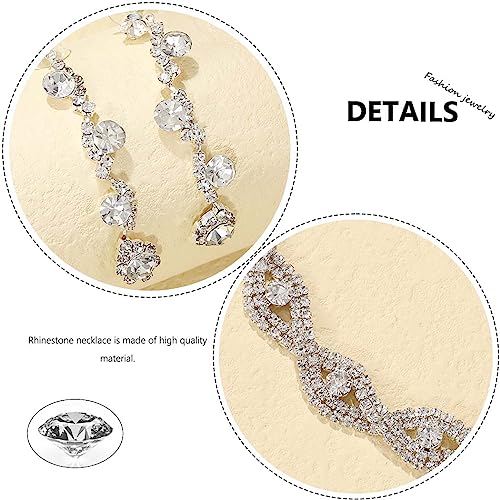 Sixexey Rhinestone Earrings Silver Sparkly Bracelet Earring Party Prom Earrings Jewelry for Women
