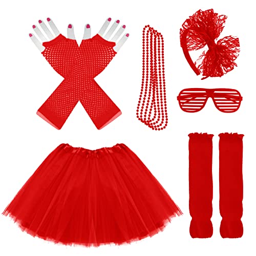 Miayon 1980s Fancy Outfits Dress Costume Accessories for Girl Kids Halloween