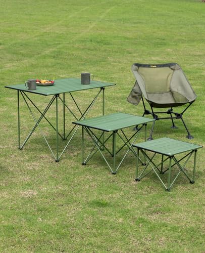 iClimb 1 Folding Table and 1 Anti-Sinking Chair Bundle, Ultralight Compact for Adults Outdoor Beach Backpacking Hiking Cam...