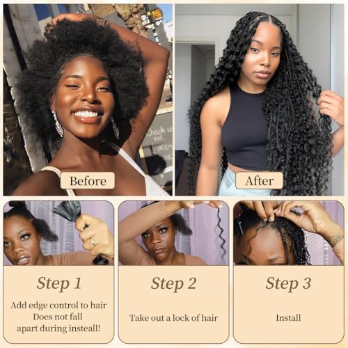 Human Braiding Hair for Boho Knotless Braids 2 Bundle 20 Inches 100g Deep Wave Bulk Human Hair for Braiding Hair Wet and Wavy 10A Brazilian Virgin Human Hair Balayage Brown to Blonde 4P27