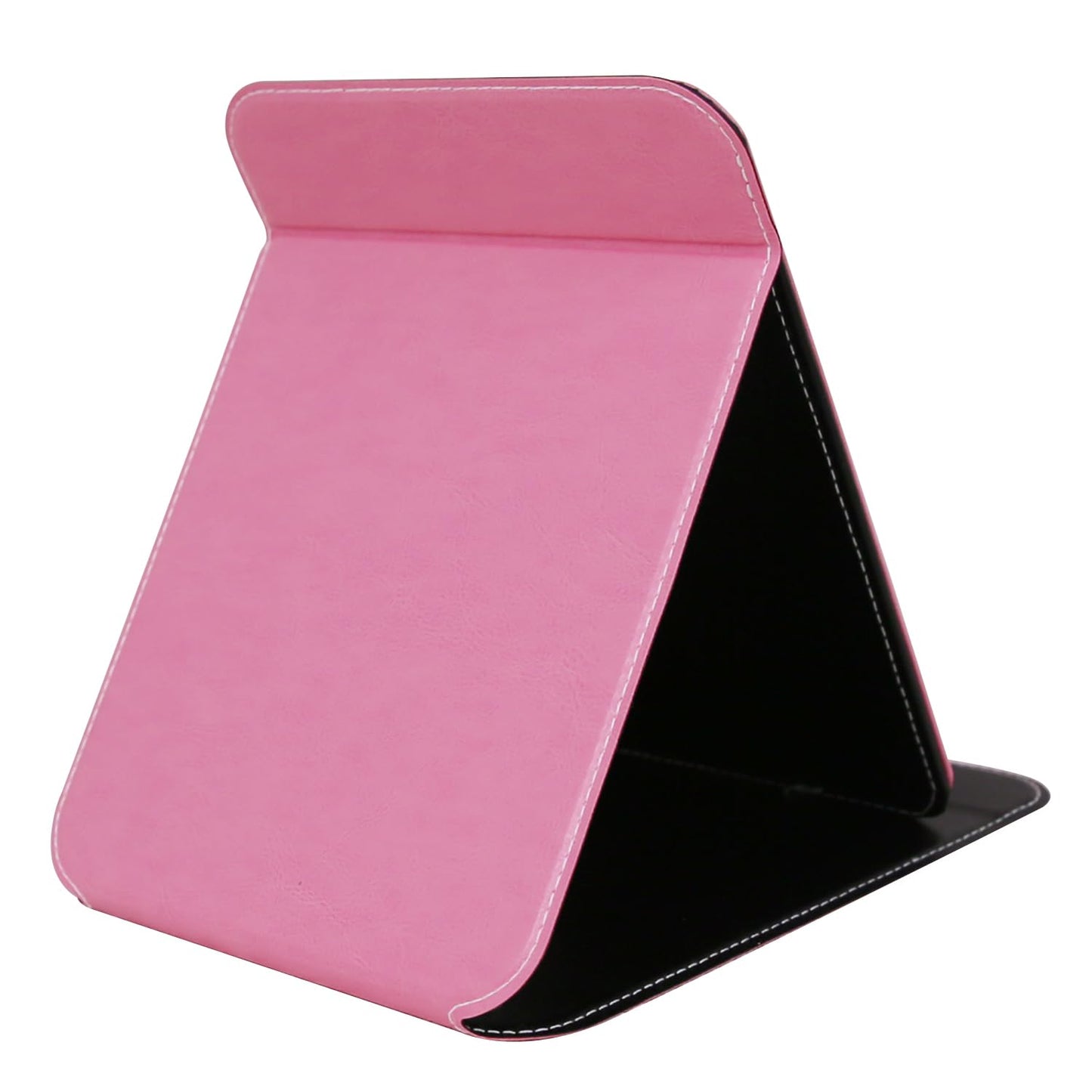 PDOZV Travel Mirror for Desk, 5.3  6.9    Adjustable Rectangle PU Edge Covering Pink Foldable Desk Mirror with Stand for Travel