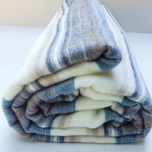 DAVLINA, Alpaca Wool Throw Blanket | Super Soft, Lightweight, Breathable and Hypoallergenic | Non-Itchy or Scratchy (Blue ...