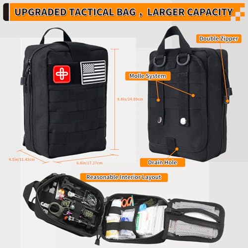 Survival Kit, Gifts for Men Women Teen Boys, 252 pcs Survival Gear and Equipment Mini First Aid Kit for Car Home, Emergenc...