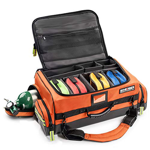 Scherber Fully Stocked First Responder Ultimate Professional EMT/EMS Trauma Kit | HSA/FSA Approved | w/10+ Compartments, Z...