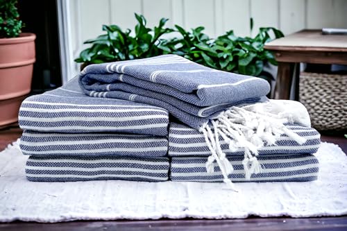 PARK & OZ Turkish Beach Towels – 6-Pack Oversized 100% Cotton Quick-Dry & Sand-Free Towels 72" x 40" – Ultra-Absorbent, Li...