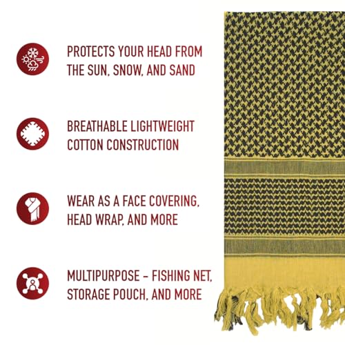 ROTHCO Men's Lightweight Shemagh Tactical Desert Scarves