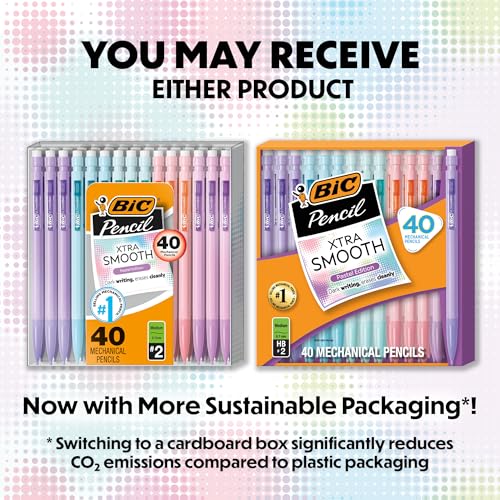 BIC Xtra Smooth Mechanical Pencil with Erasers, 0.7 mm Point, Refillable, 40-Count Pack