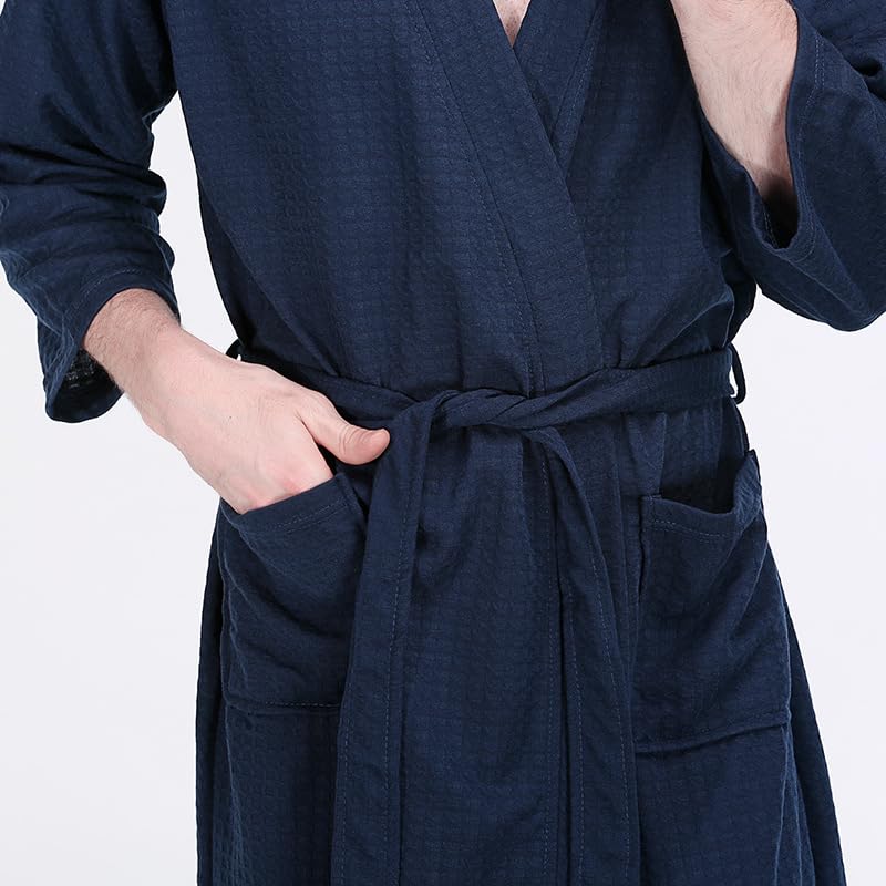 Lightweight Full-Length Robes For Women Waffle Kimono Bathrobe - Soft, Fast-Drying, Long-Lasting Cotton Blend Unisex