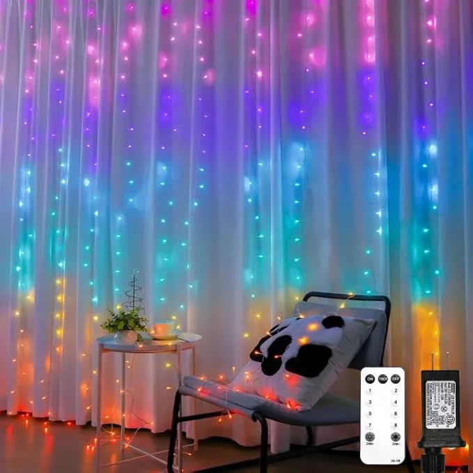 suddus Curtain Lights for Bedroom, 320 Led 9.8ft x9.8ft Hanging String Lights Indoor, Curtain String Lights for Backdrop, ...
