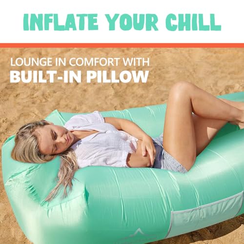 AlphaBeing Inflatable Lounger Beach Chair Accessories, Air Sofa Hammock Inflatable Couch for Camping Backyard Lakeside wit...