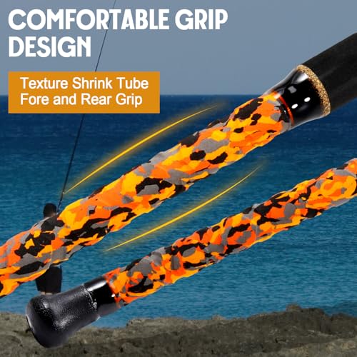 Sougayilang Surf Spinning Fishing Rod Carbon Travel Surf Rod M/MH 3 Piece Spinning Fishing Rod 9'/10'/11'/12'