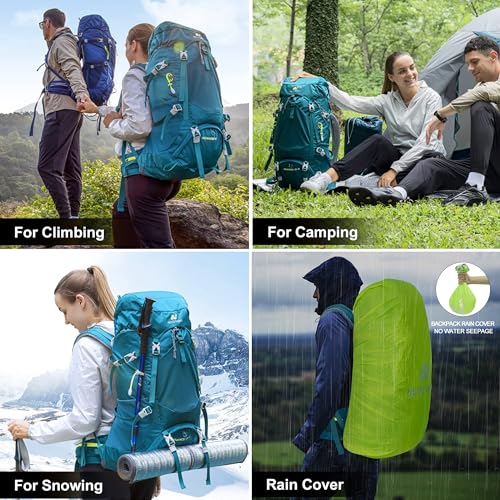 N NEVO RHINO Internal Frame Hiking Backpack 50/60/65/70/80L, Mountain Climbing Camping Backpack Daypack Waterproof Rain Co...